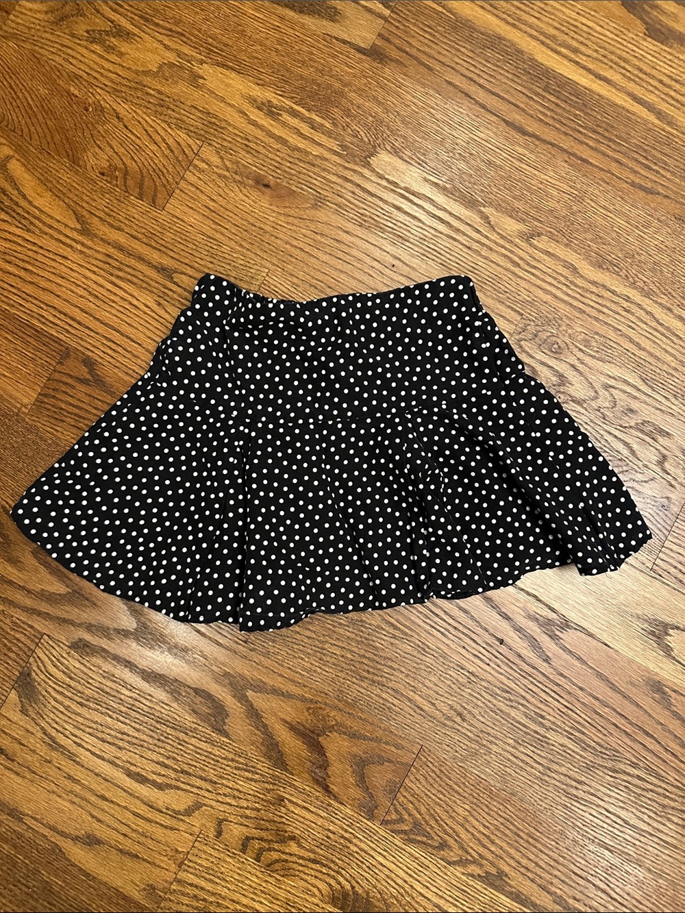 GUC Zara Black and White Polka Dot Flared Girls Skirt; Size 11-12